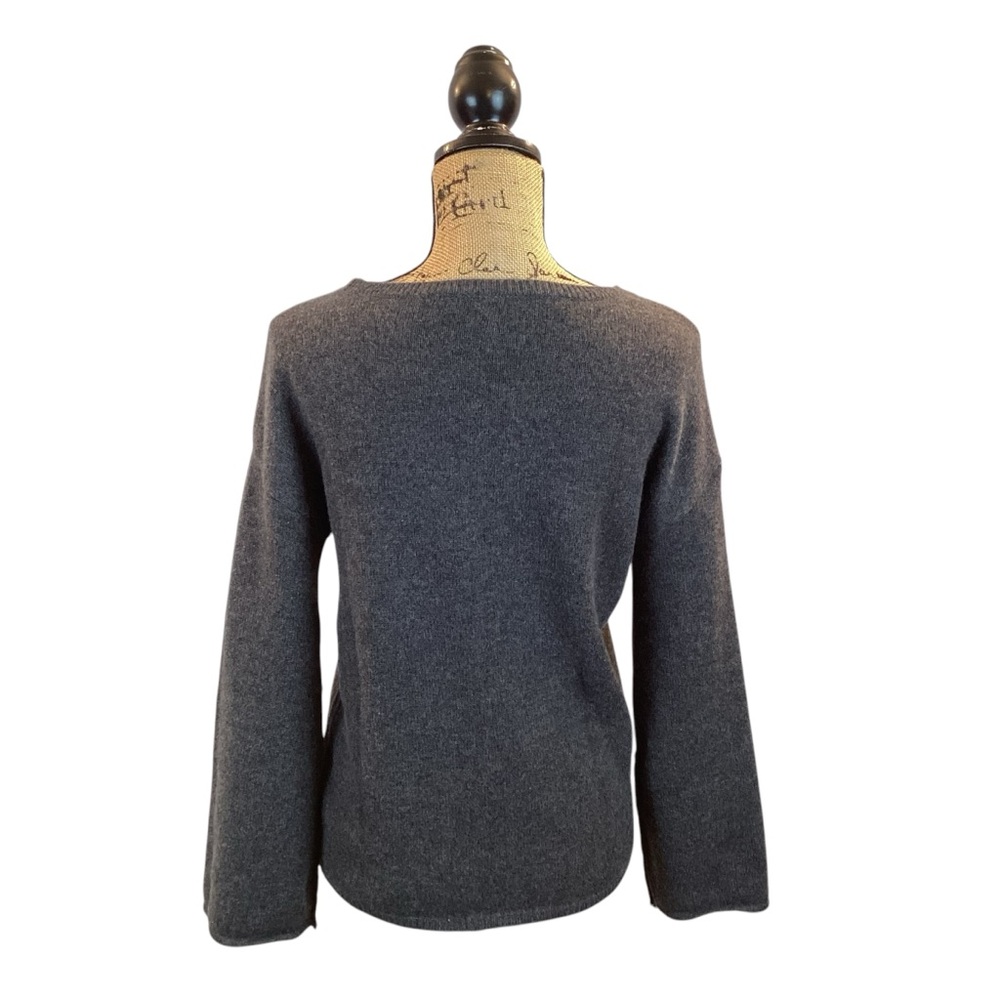 Nordstrom’s Cashmere Crew Neck Sweater Bell Sleeves Gray - Picture 3 of 8